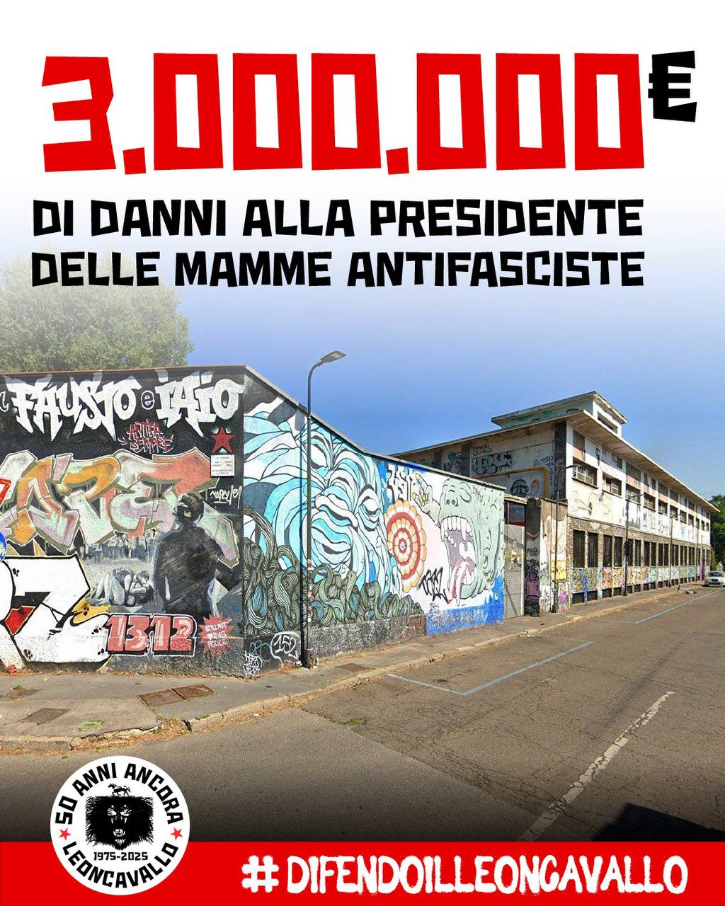 3 MILIONI DI EURO DI DANNI ALLA PRESIDENTE DELLE MAMME ANTIFASCISTE